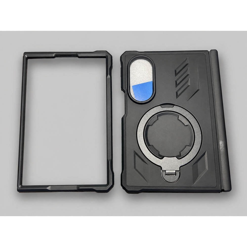 FNTCASE Samsung Galaxy Z Fold 8 Case Black New Magnetic Kickstand Hinge Cover